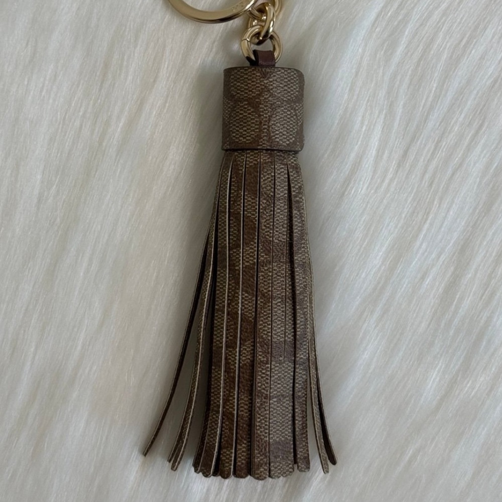 Coach Tassel Bag Charm In Signature Canvas